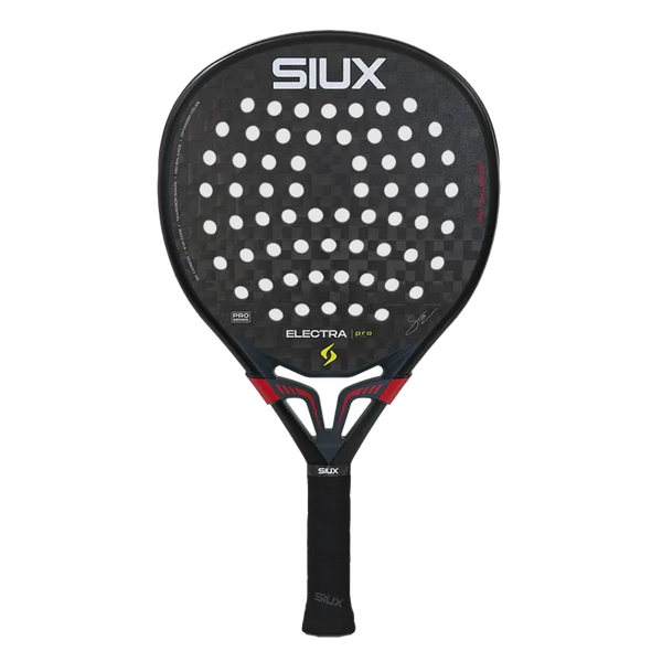 Siux Electra Pro 2026 Shadow Red padel racket with red and black design, featuring a lightweight frame and ergonomic grip.
