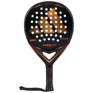 Adidas Arrow Hit CTRL 2026 padel racket with black and white design, featuring a lightweight frame and grip for enhanced control.
