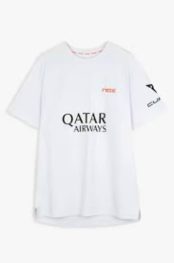 White Nox Sponsors AT10 XL T-shirt featuring the brand logo, made of comfortable fabric, displayed flat on a neutral background.